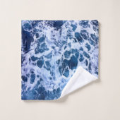 Blauwe golven door de oceaan bad handdoek (Wasdoekje)