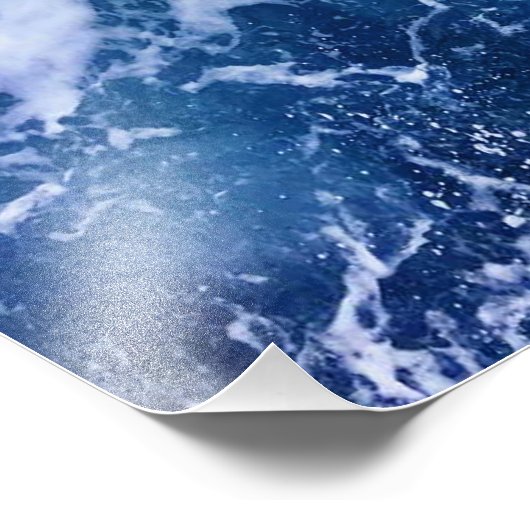 Blauwe golven door de oceaan foto afdruk (Hoek)