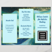 Blauwe golven Drievoudige Business Flyer Brochure (Voorkant)