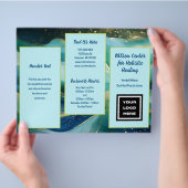 Blauwe golven Drievoudige Business Flyer Brochure (Hand)