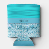 Blauwe golven en glitter blikjeskoeler (Achterkant)