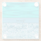 Blauwe golven en glitter glazen onderzetter (Achterkant)