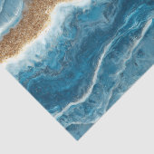 Blauwe golven en zandhars uitzicht tissuepapier (Detail)