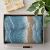 Blauwe golven en zandhars uitzicht tissuepapier (Geschenk)
