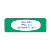 Blauwe golven etiket (Voorkant)