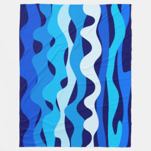 Blauwe golven fleece deken