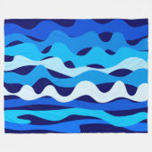 Blauwe golven fleece deken (Voorkant (Horizontaal))