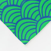 Blauwe golven fleece deken (Hoek)