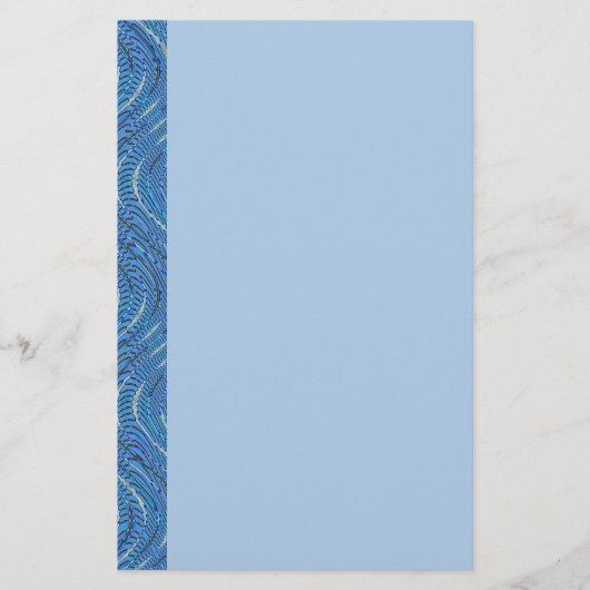 blauwe golven grens briefpapier (Voorkant)