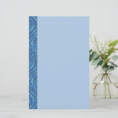 blauwe golven grens briefpapier (Staand voorkant)