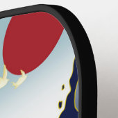 Blauwe golven Groene Draak Rode Zon Pickleball Pad Paddle (Links Detail)