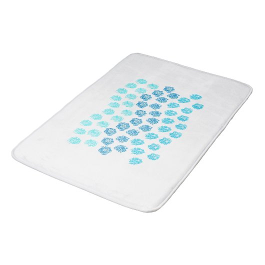 Blauwe golven grote badmat (Gekanteld)