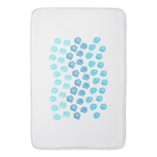 Blauwe golven grote badmat (Voorkant Verticaal)