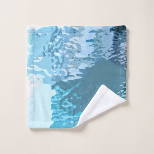 Blauwe Golven Handdoek (Wasdoekje)