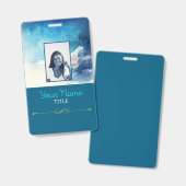 Blauwe Golven ID-label / Badge (Voor- en achterkant)