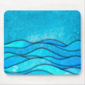  blauwe golven in de Oceaan Muismat (Voorkant)