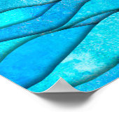 blauwe golven in de Oceaan Poster (Hoek)