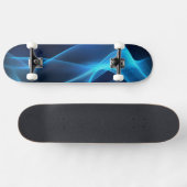 Blauwe golven in gloeiend licht persoonlijk skateboard (Horizontaal)