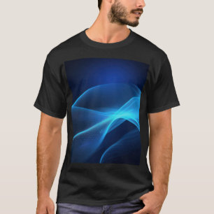 Blauwe golven in gloeiend licht t-shirt