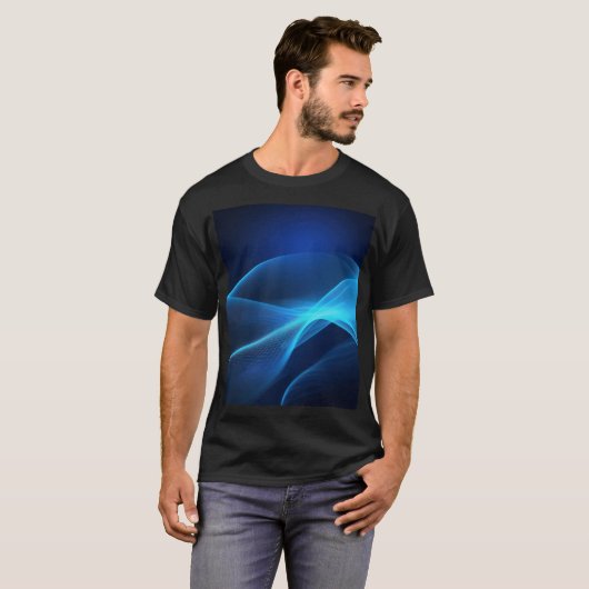 Blauwe golven in gloeiend licht t-shirt (Voorkant volledig)