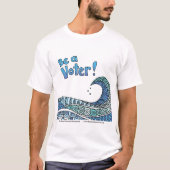 Blauwe golven + kaart t-shirt (Voorkant)
