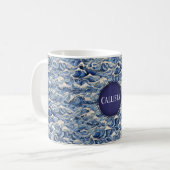 Blauwe Golven Koffiemok (Voorkant links)