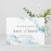 Blauwe golven kuddehuwelijk opslaan Datum Kaart (Staand voorkant)