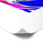 Blauwe golven kunst poster (Hoek)