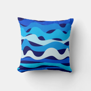 Blauwe golven kussen