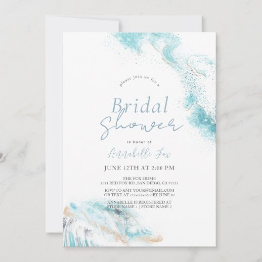 Blauwe golven kusten Vrijgezellenfeest Kaart (Voorkant)