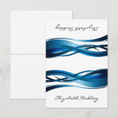 Blauwe Golven Moderne Abstracte Plaatskaart (Voorkant / Achterkant)