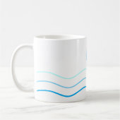 Blauwe golven Monogram Koffiemok (Links)