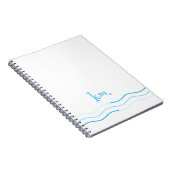 Blauwe golven Monogram Notitieboek (Rechterzijde)
