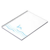 Blauwe golven Monogram Notitieboek (Linkerzijde)