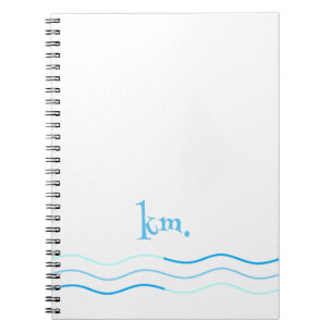 Blauwe golven Monogram Notitieboek
