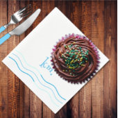 Blauwe golven Monogram Servet