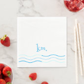 Blauwe golven Monogram Servet (Insitu)