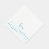 Blauwe golven Monogram Servet (Hoek)