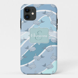 Blauwe golven, naadloos walvispatroon Case-Mate iPhone case