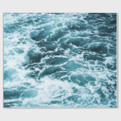 Blauwe golven oceaanachtergrond cadeaupapier (Vlak)