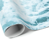 Blauwe golven oceaanachtergrond cadeaupapier (Rol Hoek)