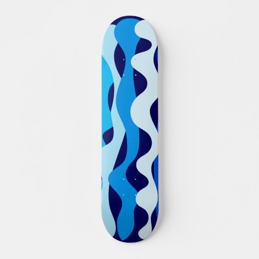 Blauwe golven persoonlijk skateboard (Voorkant)