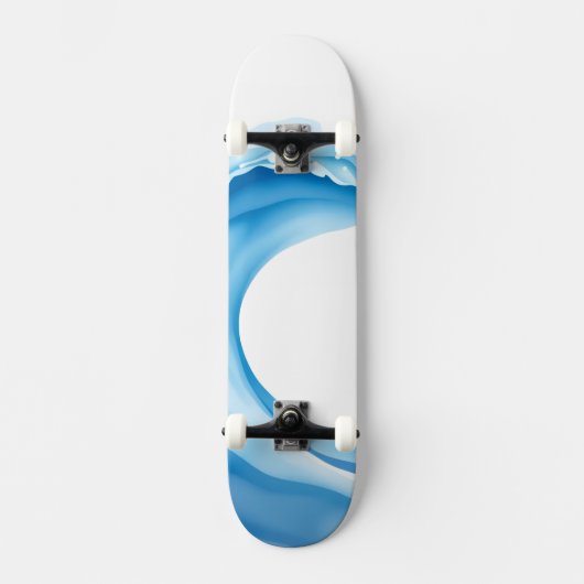 Blauwe golven persoonlijk skateboard (Voorkant)