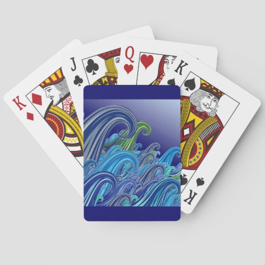 Blauwe golven pokerkaarten (Achterkant)