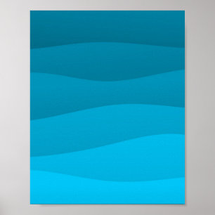 Blauwe golven Poster