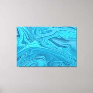 Blauwe golven schilderen Beste abstracte schilde Canvas Afdruk