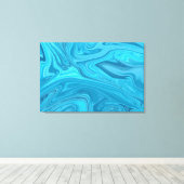 Blauwe golven schilderen | Beste abstracte schilde Canvas Afdruk (Insitu (Houten vloer))