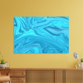Blauwe golven schilderen | Beste abstracte schilde Canvas Afdruk (Insitu (Woonkamer))