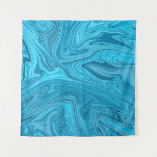 Blauwe golven schilderen | Beste abstracte schilde Wandkleed (Voorkant)