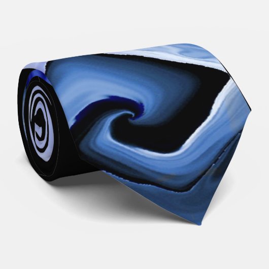 Blauwe golven stropdas (Opgerold)